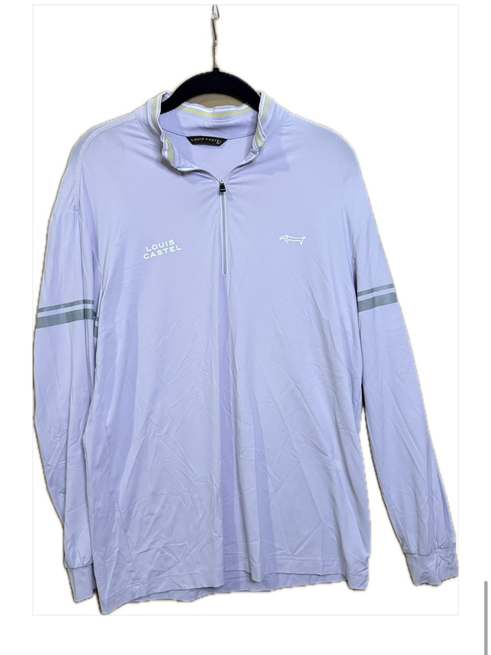 Louis Castel Men's Lavender Quarter-Zip Performance Top Golf
